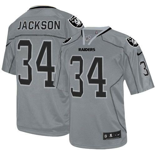 Nike Raiders #34 Bo Jackson Lights Out Grey Youth Stitched NFL Elite Jersey