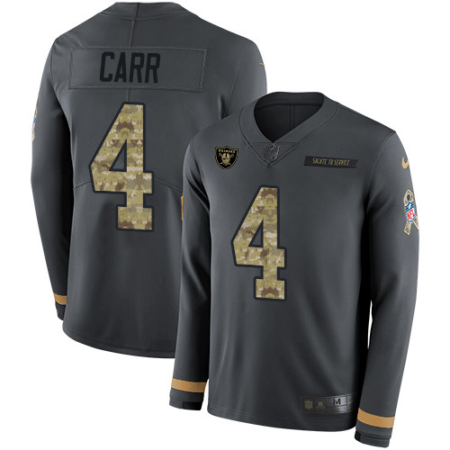 Nike Raiders #4 Derek Carr Anthracite Salute to Service Youth Nike Raiders #4 Derek Carr Anthracite Salute to Service Youth