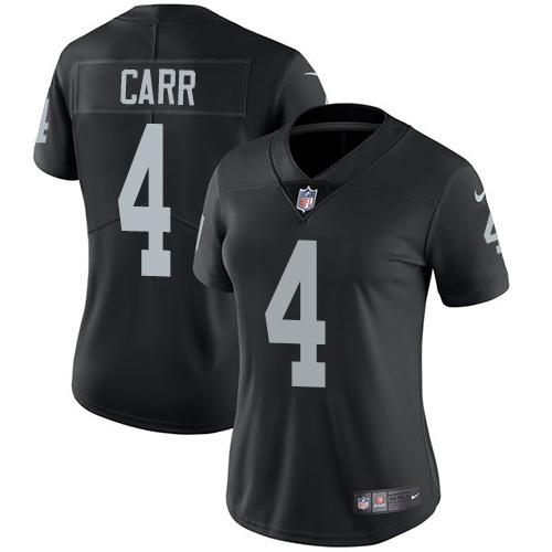 Nike Raiders #4 Derek Carr Black Women's Stitched NFL Vapor Untouchable Limited Jersey Nike Raiders #4 Derek Carr Black Women's Stitched NFL Vapor Untouchable Limited Jersey