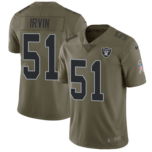 Nike Raiders #51 Bruce Irvin Olive Youth Stitched NFL Limited 2017 Salute to Service Jersey