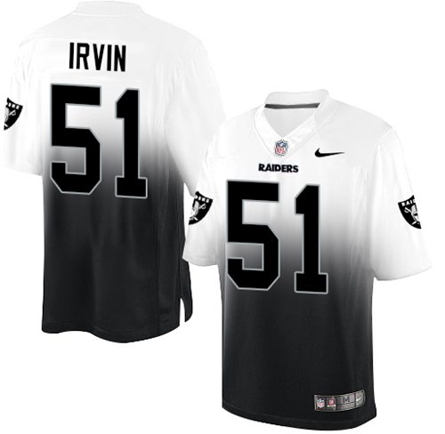 Nike Raiders #51 Bruce Irvin White Black Men's Stitched NFL Elite Fadeaway Fashion Jersey Nike Raiders #51 Bruce Irvin White Black Men's Stitched NFL Elite Fadeaway Fashion Jersey