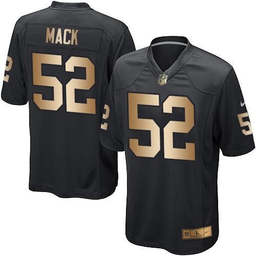 Nike Raiders #52 Khalil Mack Black Team Color Youth Stitched NFL Elite Gold Jersey Nike Raiders #52 Khalil Mack Black Team Color Youth Stitched NFL Elite Gold Jersey