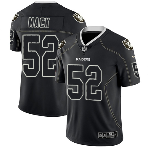 Nike Raiders #52 Khalil Mack Lights Out Black Men's Stitched NFL Limited Rush Jersey