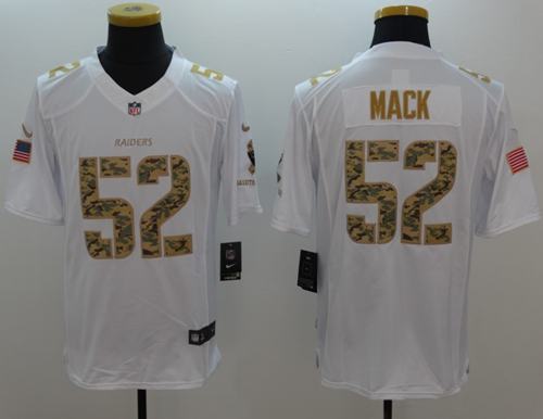 Nike Raiders #52 Khalil Mack White Men's Stitched NFL Limited Salute to Service Jersey Nike Raiders #52 Khalil Mack White Men's Stitched NFL Limited Salute to Service Jersey