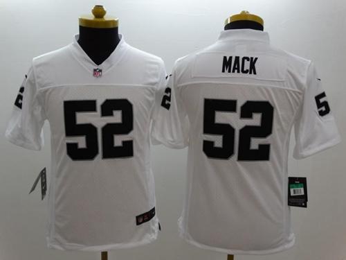 Nike Raiders #52 Khalil Mack White Youth Stitched NFL Limited Jersey Nike Raiders #52 Khalil Mack White Youth Stitched NFL Limited Jersey