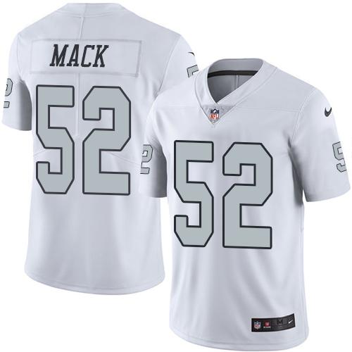 Nike Raiders #52 Khalil Mack White Youth Stitched NFL Limited Rush Jersey Nike Raiders #52 Khalil Mack White Youth Stitched NFL Limited Rush Jersey