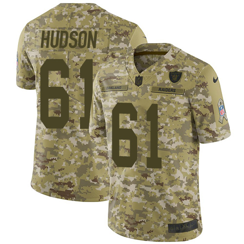Nike Raiders #61 Rodney Hudson Camo Men's Stitched NFL Limited 2018 Salute To Service Jersey Nike Raiders #61 Rodney Hudson Camo Men's Stitched NFL Limited 2018 Salute To Service Jersey