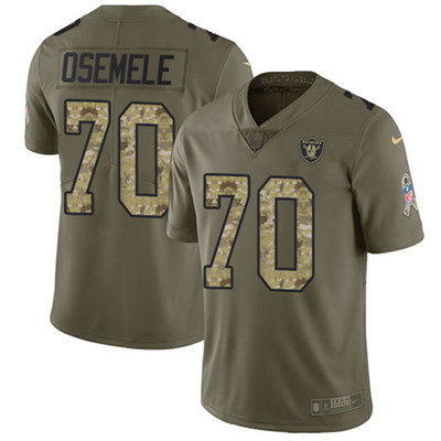 Nike Raiders #70 Kelechi Osemele Olive Camo Youth Stitched NFL Limited 2017 Salute to Service Jersey