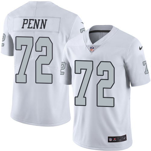 Nike Raiders #72 Donald Penn White Men's Stitched NFL Limited Rush Jersey Nike Raiders #72 Donald Penn White Men's Stitched NFL Limited Rush Jersey