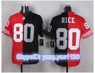 Nike Raiders #80 Jerry Rice RedBlack Two Tone San Francisco 49ers Men's Stitched NFL Jersey