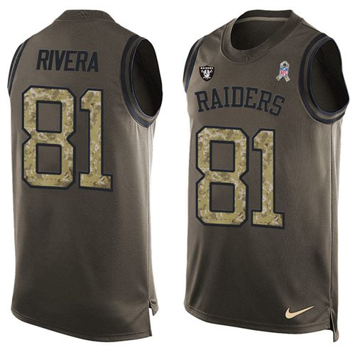 Nike Raiders #81 Mychal Rivera Green Men's Stitched NFL Limited Salute To Service Tank Top Jersey Nike Raiders #81 Mychal Rivera Green Men's Stitched NFL Limited Salute To Service Tank Top Jersey