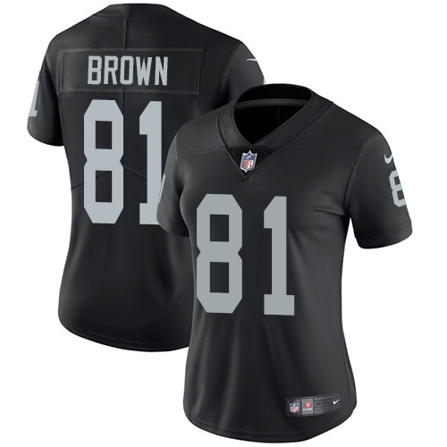 Nike Raiders #81 Tim Brown Black Team Color Women's Stitched NFL Vapor Untouchable Limited Jersey Nike Raiders #81 Tim Brown Black Team Color Women's Stitched NFL Vapor Untouchable Limited Jersey