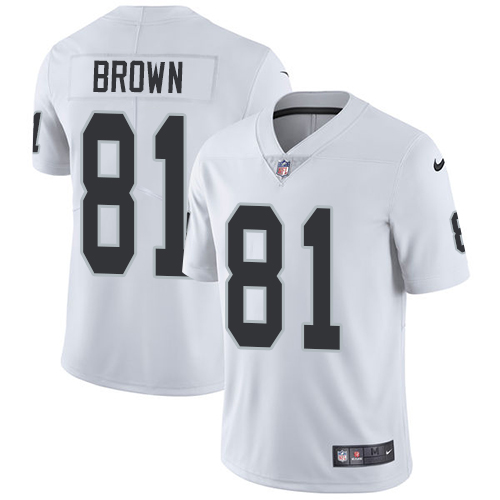 Nike Raiders #81 Tim Brown White Men's Stitched NFL Vapor Untouchable Limited Jersey Nike Raiders #81 Tim Brown White Men's Stitched NFL Vapor Untouchable Limited Jersey