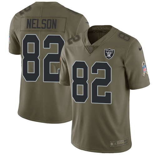 Nike Raiders #82 Jordy Nelson Olive Youth Stitched NFL Limited 2017 Salute to Service Jersey Nike Raiders #82 Jordy Nelson Olive Youth Stitched NFL Limited 2017 Salute to Service Jersey