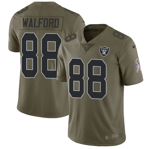 Nike Raiders #88 Clive Walford Olive Men's Stitched NFL Limited 2017 Salute To Service Jersey Nike Raiders #88 Clive Walford Olive Men's Stitched NFL Limited 2017 Salute To Service Jersey
