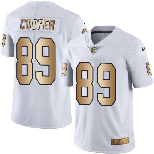 Nike Raiders #89 Amari Cooper White Men's Stitched NFL Limited Gold Rush Jersey Nike Raiders #89 Amari Cooper White Men's Stitched NFL Limited Gold Rush Jersey