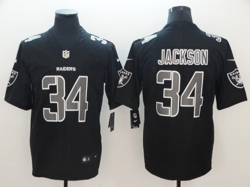 Nike Raiders 34 Bo Jackson Black Impact Rush Limited Jersey Nike Raiders 34 Bo Jackson Black Impact Rush Limited Jersey