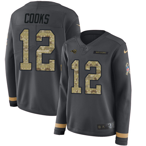 Nike Rams #12 Brandin Cooks Anthracite Salute to Service