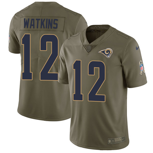 Nike Rams #12 Sammy Watkins Olive Men's Stitched NFL Limited 2017 Salute to Service Jersey Nike Rams #12 Sammy Watkins Olive Men's Stitched NFL Limited 2017 Salute to Service Jersey