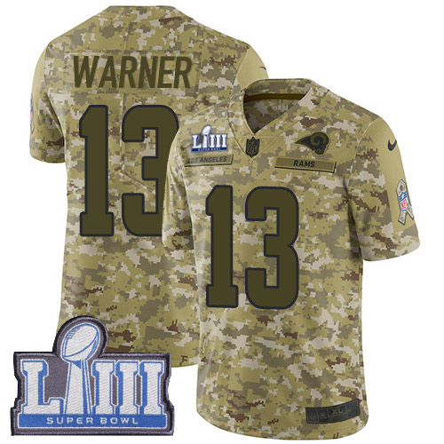 Nike Rams #13 Kurt Warner Camo Super Bowl LIII Bound Men's Stitched NFL Limited 2018 Salute To Service Jersey Nike Rams #13 Kurt Warner Camo Super Bowl LIII Bound Men's Stitched NFL Limited 2018 Salute To Service Jersey