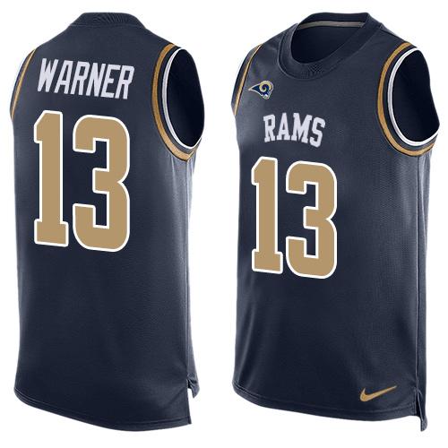 Nike Rams #13 Kurt Warner Navy Blue Team Color Men's Stitched NFL Limited Tank Top Jersey Nike Rams #13 Kurt Warner Navy Blue Team Color Men's Stitched NFL Limited Tank Top Jersey