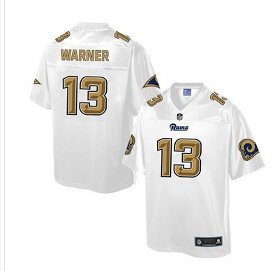 Nike Rams #13 Kurt Warner White Men's NFL Pro Line Fashion Game Jersey