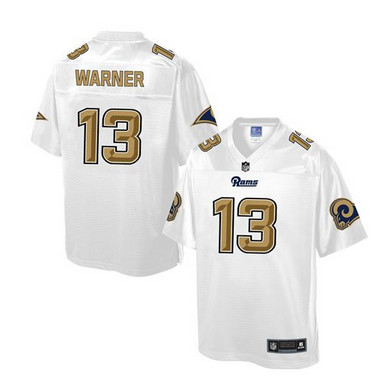 Nike Rams #13 Kurt Warner White Men's NFL Pro Line Fashion Game Jersey