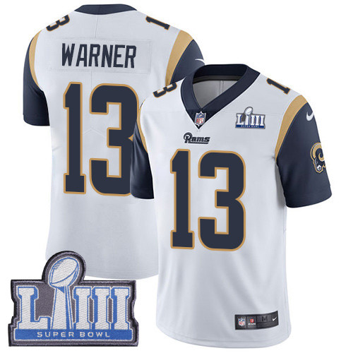 Nike Rams #13 Kurt Warner White Super Bowl LIII Bound Men's Stitched NFL Vapor Untouchable Limited Jersey Nike Rams #13 Kurt Warner White Super Bowl LIII Bound Men's Stitched NFL Vapor Untouchable Limited Jersey