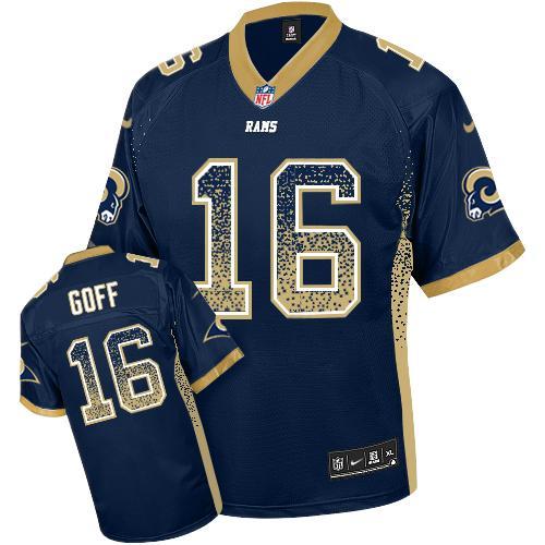 Nike Rams #16 Jared Goff Navy Blue Team Color Men's Stitched NFL Elite Drift Fashion Jersey Nike Rams #16 Jared Goff Navy Blue Team Color Men's Stitched NFL Elite Drift Fashion Jersey