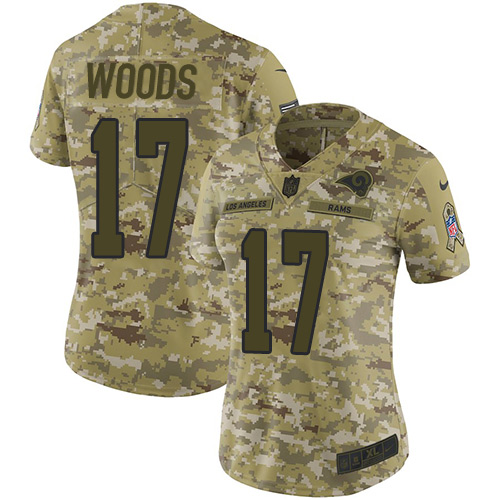 Nike Rams #17 Robert Woods Camo Women's Stitched NFL Limited 2018 Salute to Service Jersey Nike Rams #17 Robert Woods Camo Women's Stitched NFL Limited 2018 Salute to Service Jersey