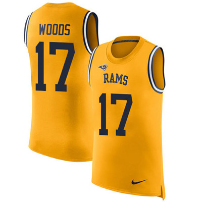 Nike Rams #17 Robert Woods Gold Men's Stitched NFL Limited Rush Tank Top Jersey