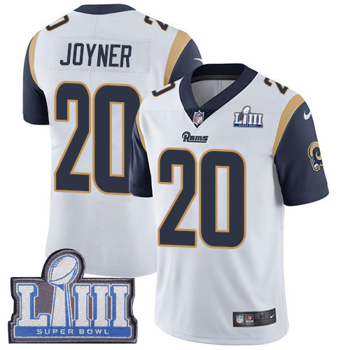 Nike Rams #20 Lamarcus Joyner White Super Bowl LIII Bound Men's Stitched NFL Vapor Untouchable Limited Jersey Nike Rams #20 Lamarcus Joyner White Super Bowl LIII Bound Men's Stitched NFL Vapor Untouchable Limited Jersey