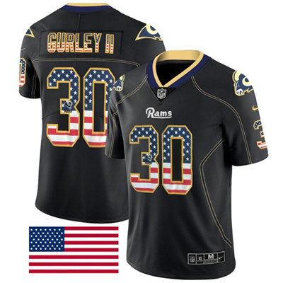 Nike Rams #30 Todd Gurley II Black Men's Stitched NFL Limited Rush USA Flag Jersey Nike Rams #30 Todd Gurley II Black Men's Stitched NFL Limited Rush USA Flag Jersey