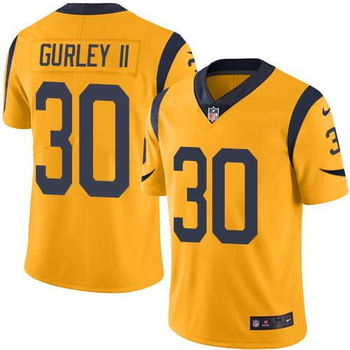 Nike Rams #30 Todd Gurley II Gold Men's Stitched NFL Limited Rush Jersey Nike Rams #30 Todd Gurley II Gold Men's Stitched NFL Limited Rush Jersey