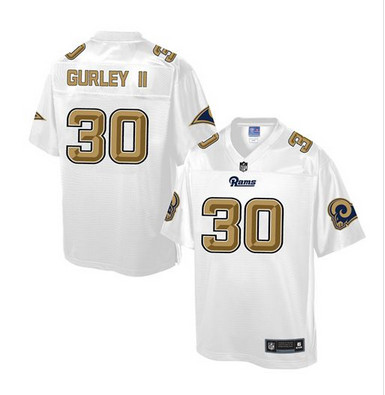 Nike Rams #30 Todd Gurley II White Men's NFL Pro Line Fashion Game Jersey