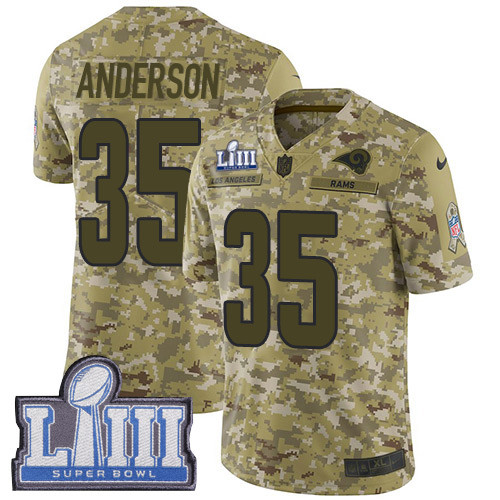 Nike Rams #35 C.J. Anderson Camo Super Bowl LIII Bound Men's Stitched NFL Limited 2018 Salute To Service Jersey Nike Rams #35 C.J. Anderson Camo Super Bowl LIII Bound Men's Stitched NFL Limited 2018 Salute To Service Jersey
