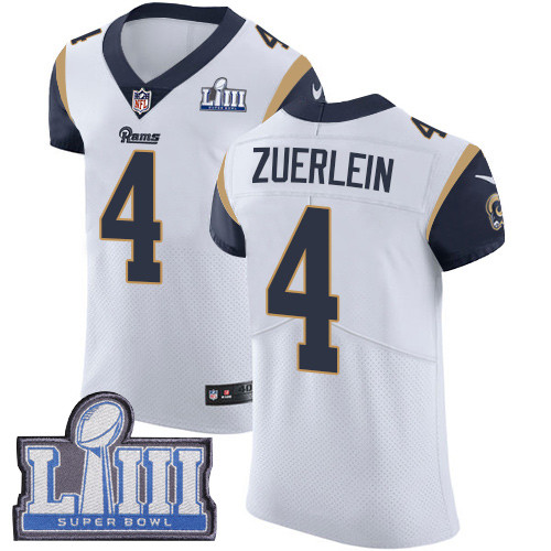 Nike Rams #4 Greg Zuerlein White Super Bowl LIII Bound Men's Stitched NFL Vapor Untouchable Elite Jersey Nike Rams #4 Greg Zuerlein White Super Bowl LIII Bound Men's Stitched NFL Vapor Untouchable Elite Jersey