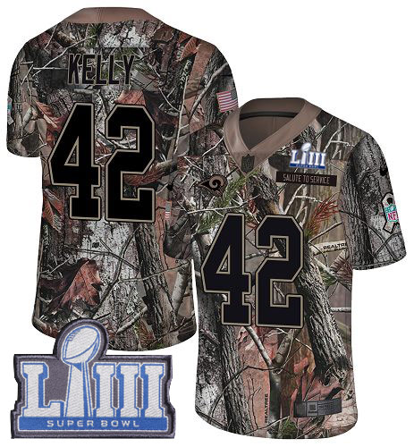 Nike Rams #42 John Kelly Camo Super Bowl LIII Bound Men's Stitched NFL Limited Rush Realtree Jersey