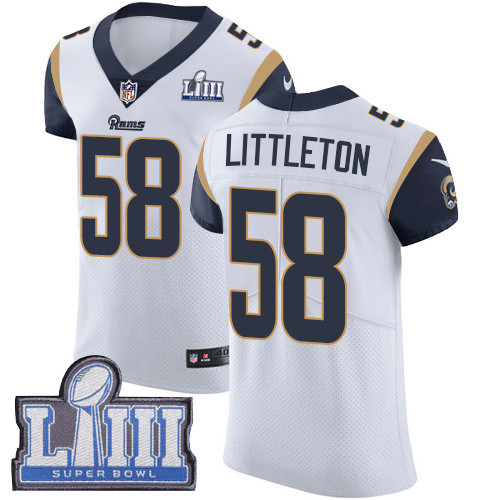 Nike Rams #58 Cory Littleton White Super Bowl LIII Bound Men's Stitched NFL Vapor Untouchable Elite Jersey Nike Rams #58 Cory Littleton White Super Bowl LIII Bound Men's Stitched NFL Vapor Untouchable Elite Jersey