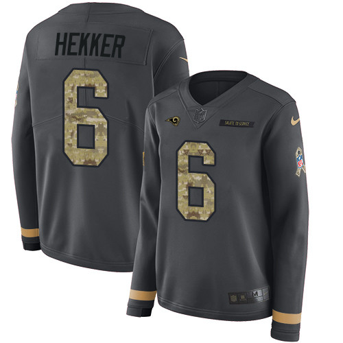 Nike Rams #6 Johnny Hekker Anthracite Salute to Service
