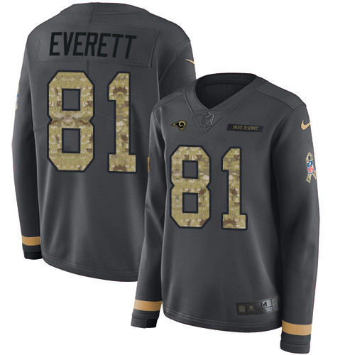 Nike Rams #81 Gerald Everett Anthracite Salute to Service