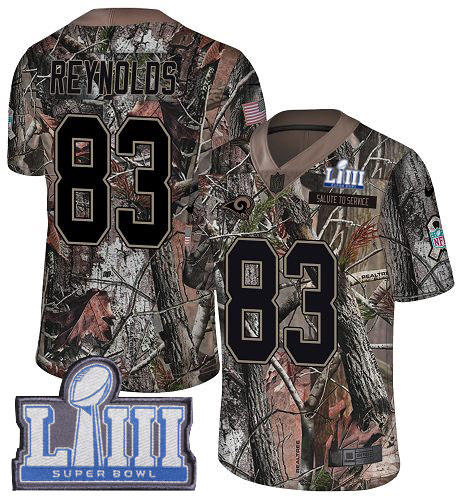Nike Rams #83 Josh Reynolds Camo Super Bowl LIII Bound Men's Stitched NFL Limited Rush Realtree Jersey Nike Rams #83 Josh Reynolds Camo Super Bowl LIII Bound Men's Stitched NFL Limited Rush Realtree Jersey