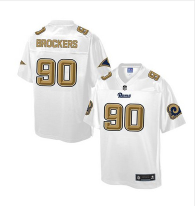 Nike Rams #90 Michael Brockers White Men's NFL Pro Line Fashion Game Jersey