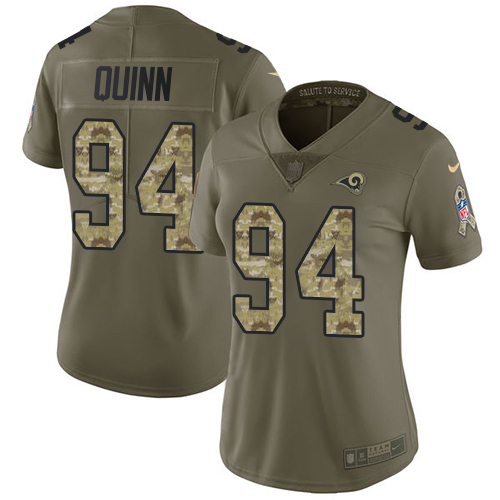 Nike Rams #94 Robert Quinn Olive Camo Women's Stitched NFL Limited 2017 Salute to Service Jersey Nike Rams #94 Robert Quinn Olive Camo Women's Stitched NFL Limited 2017 Salute to Service Jersey