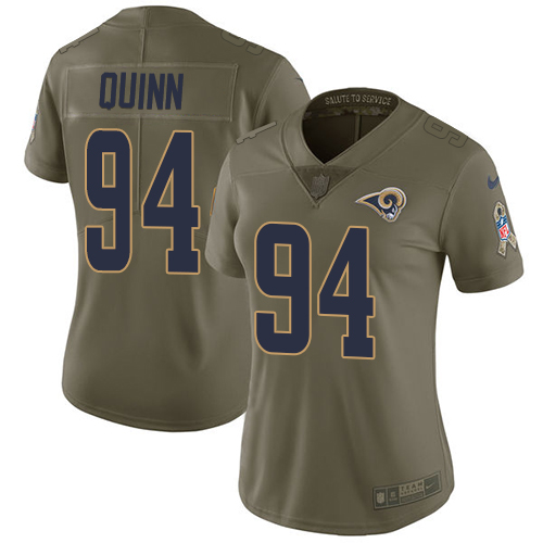 Nike Rams #94 Robert Quinn Olive Women's Stitched NFL Limited 2017 Salute to Service Jersey