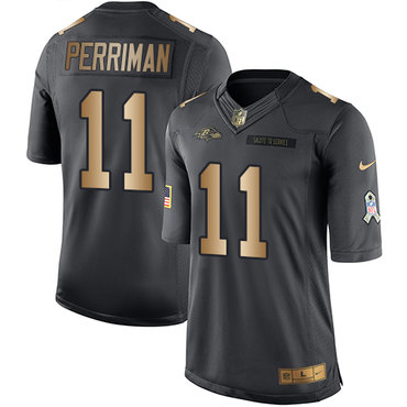 Nike Ravens #11 Breshad Perriman Black Youth Stitched NFL Limited Gold Salute to Service Jersey Nike Ravens #11 Breshad Perriman Black Youth Stitched NFL Limited Gold Salute to Service Jersey