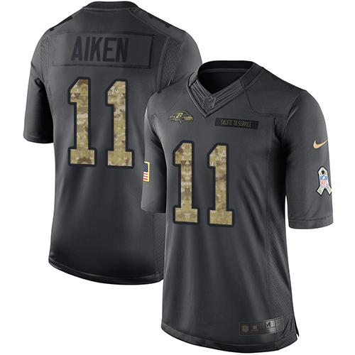Nike Ravens #11 Kamar Aiken Black Men's Stitched NFL Limited 2016 Salute to Service Jersey Nike Ravens #11 Kamar Aiken Black Men's Stitched NFL Limited 2016 Salute to Service Jersey