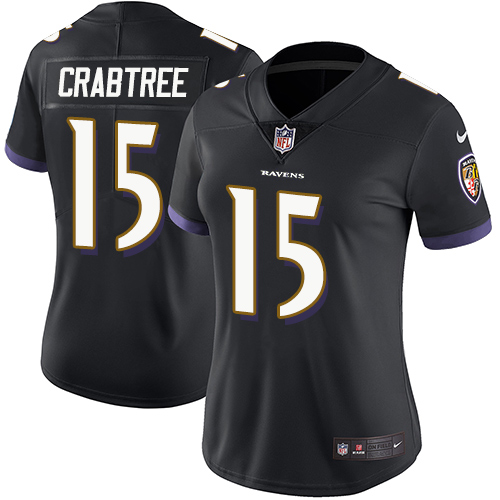 Nike Ravens #15 Michael Crabtree Black Alternate Women's Stitched NFL Vapor Untouchable Limited Jersey Nike Ravens #15 Michael Crabtree Black Alternate Women's Stitched NFL Vapor Untouchable Limited Jersey