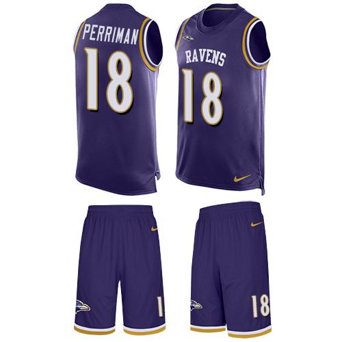 Nike Ravens #18 Breshad Perriman Purple Team Color Men's Stitched NFL Limited Tank Top Suit Jersey Nike Ravens #18 Breshad Perriman Purple Team Color Men's Stitched NFL Limited Tank Top Suit Jersey