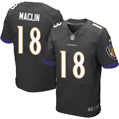 Nike Ravens #18 Jeremy Maclin Black Alternate Men's Stitched NFL New Elite Jersey